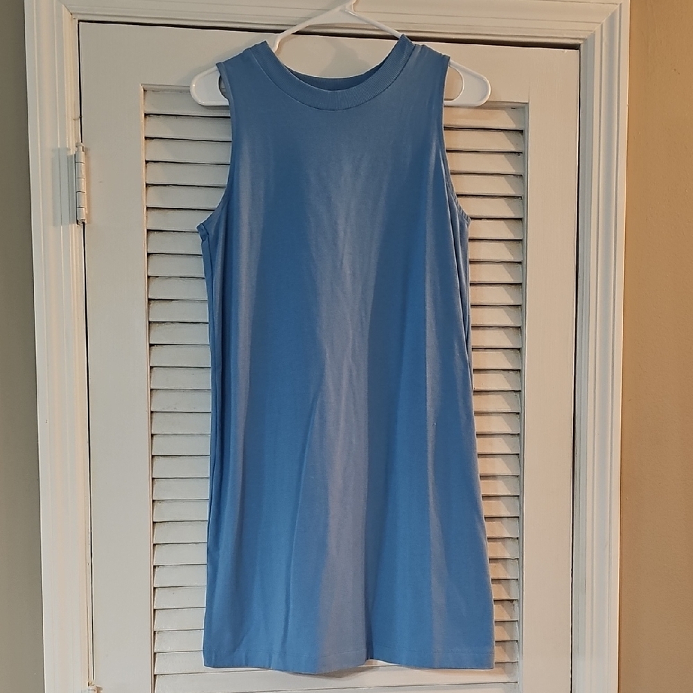Sleeveless Shift Dress in Sky Blue